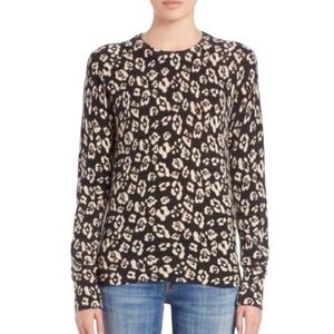 Equipment‎ Femme Sloane 100% Cashmere Cheetah Leopard Print Crew Sweater XS
